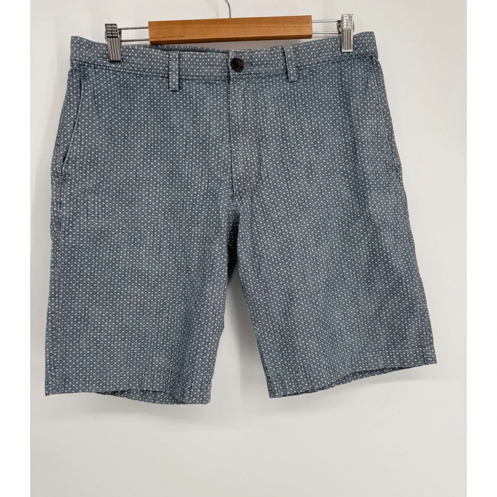 Banana Republic Mens Blue White Geometric Medallion Print‎ Cotton Shorts Sz 33